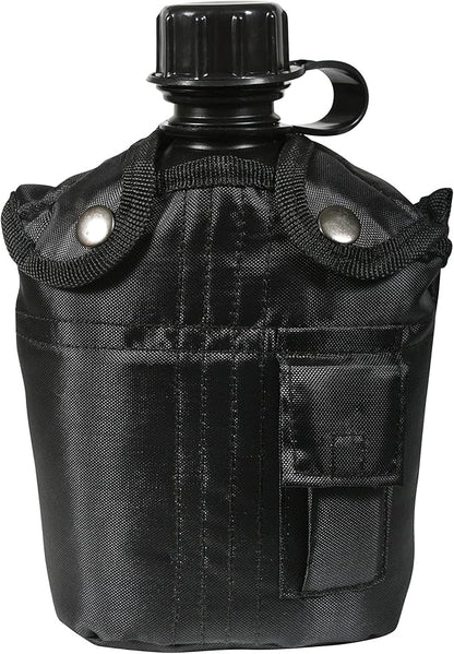 3PC Canteen KIT W/Cover &Aluminum Cup-Black
