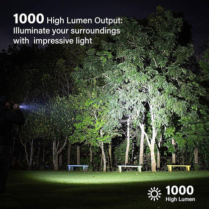 77outdoor Small Flashlight Powerful 1000 High Lumen, S15 Pro USB C Rechargeable Pocket Flashlight with Clip, Super Bright LED, Magnetic Tail Cap for EDC, Camping, Emergency