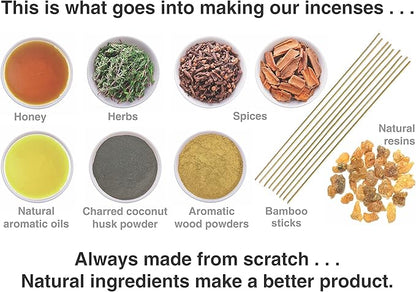 Exotic Incense Sticks 100 Grams, Low Smoke Traditional Incense Sticks Made from Scratch, Never Dipped (Exotic, Single Pack)
