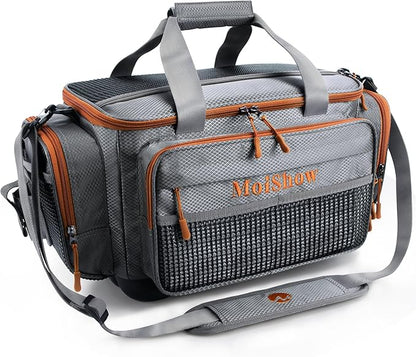 Fishing Tackle Box Bag - Fishing Bags for Saltwater or Freshwater (#Grey) Fishing Tackle Bags - Padded Shoulder Strap - Tackle Bag for 3600 3700 Tackle Box
