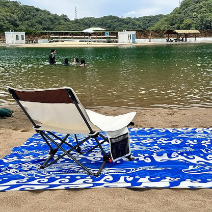 Beach Blanket Waterproof Sandproof 79"x 83" for 1-4 Adults,Quick Drying Beach Mat,Lightweight & Durable,Beach Essentials for Family Beach Camping Travel Picnic(Blue Dolphin)
