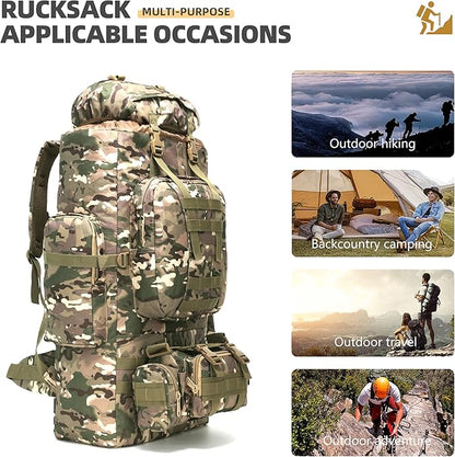 King'sGuard 100L Camping Hiking Backpack Molle Rucksack Military Camping Backpacking Daypack
