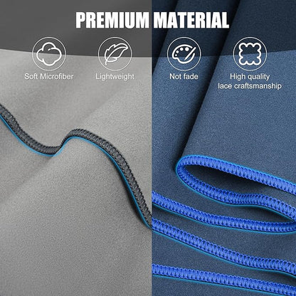 HiiPeak Quick Dry Towel - 2 Pack Microfiber Towels - Travel Towel Super Absorbent & Lightweight for Camping, Beach, Sports, Gym, Backpacking, Hiking and Yoga (NavyBlue & LightGray, 32 * 16" 2pcs)