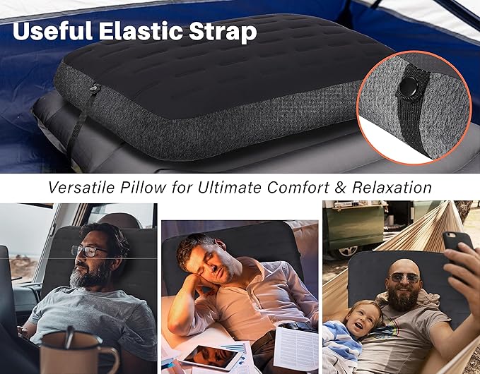 TREKOLOGY Large Inflatable Pillow for Camping, Inflatable Camping Pillow Air Pillow Blow Up Pillow Camping Pillows for Sleeping Inflatable Pillows for Sleeping Inflatable Lumbar Pillow ALUFT Ultra