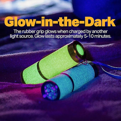 LUX-PRO LP395 Gels Glow in Dark 9 LED Flashlight (Pink, Green, Teal)