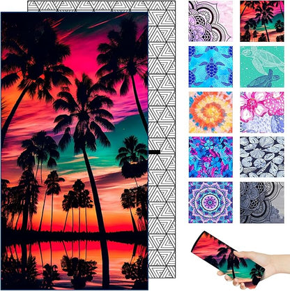 Microfiber Beach Towel – Pinksunset Quick Dry Lightweight Sand Free Oversized Large Towel Accessories Travel Must Have Swim Pool Yoga Camping Gear Summer Cruise Ship Essentials Cloud Compact Gift