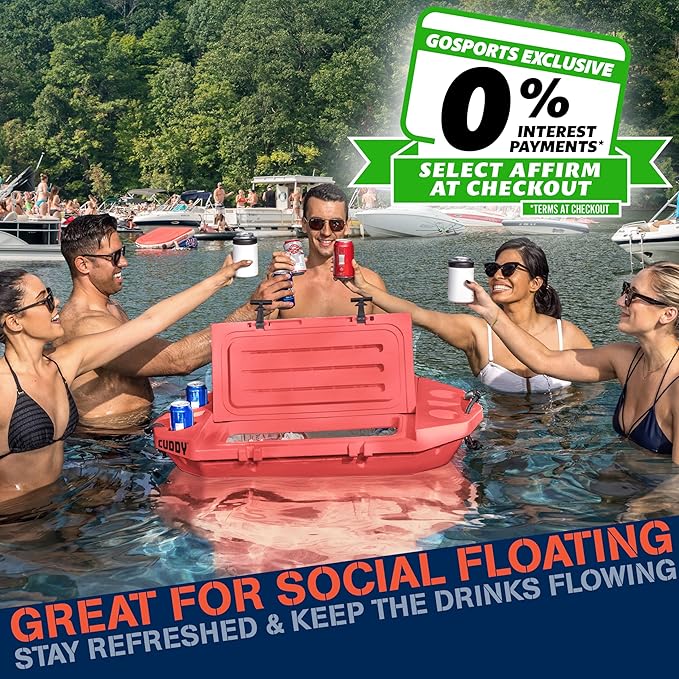 CUDDY Floating Cooler and Dry Storage Vessel for Land & Water – 40QT– Great for River, Beach, Kayak, Pool, & Lake - Multiple Color Options