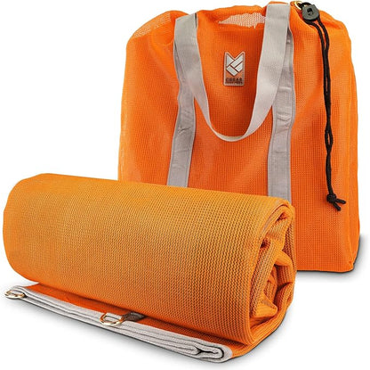 CGEAR RV Camping Mat, Sand Free Outdoor Reversible Rug for Campsite, Backyard, Patio, Deck, and Beach (Orange 8' x 11')