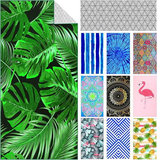Green Palms Microfiber Sandproof Beach towel 36 x 72, Quick Dry Sand Free Thin Lightweight Compact, Extra Large Big Pool Travel Swim Towels Adult Accessories Cruise Essentials Necessities