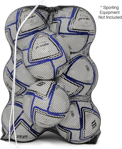 Champion Sports Mesh Equipment Bag – Heavy-Duty Nylon Drawstring Bag with Lock & ID Tag, Breathable Storage Sack for Balls, Swim Gear, Laundry & Toys, Multiple Sizes & Colors