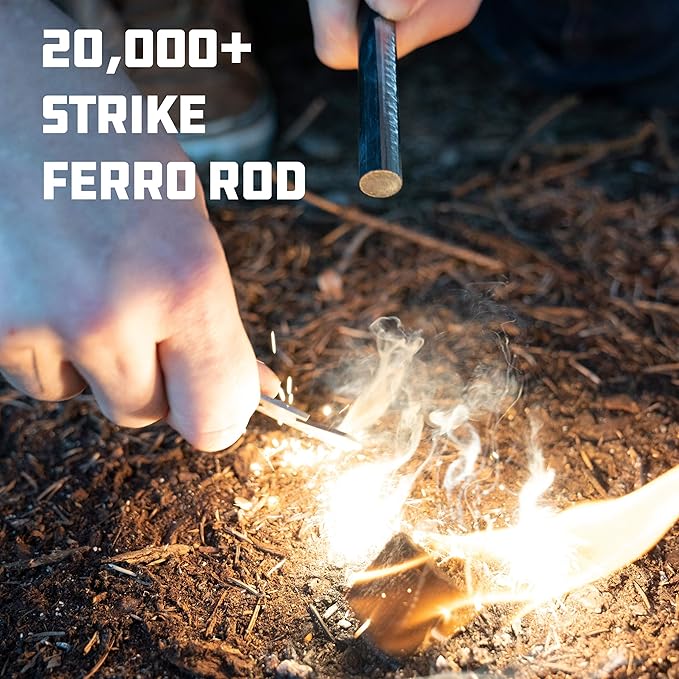 UCO Titan Fire striker Ferro Rod Fire Starting Survival Tool with Tether and Multitool, 20,000+ Strikes