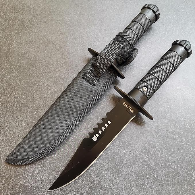 Axe & Survival Bowie Knife & Folding Pocket Knife, Fixed Blade Hunting Knife with Sheath, Sharpener and Fire Starter Inculded, Tactical Knife for Camping, Hunting, Outdoor (Type-2)