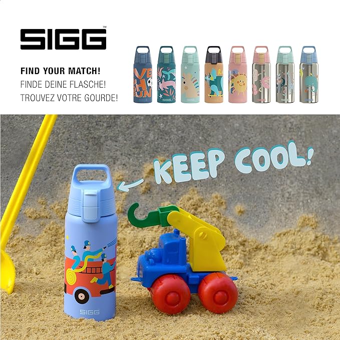 SIGG - Insulated Kids Bottle - Shield One Therm - For Carbonated Beverages - Dishwasher Safe - Stainless Steel - 17 Oz