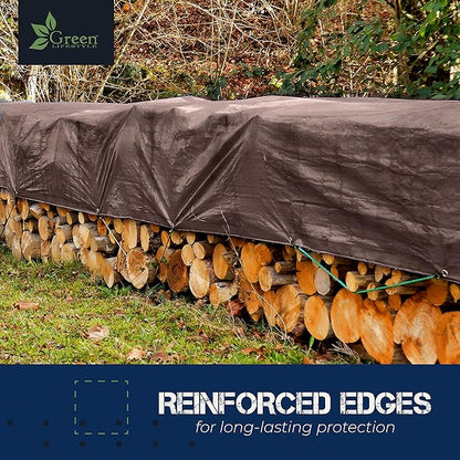 Tent Footprints Tarp Cover Brown/Silver Heavy Duty Thick Material Water Proof Tear Proof UV Resistant Reinforced Edges for Camping Boat Tent RV or Pool Cover 10x10