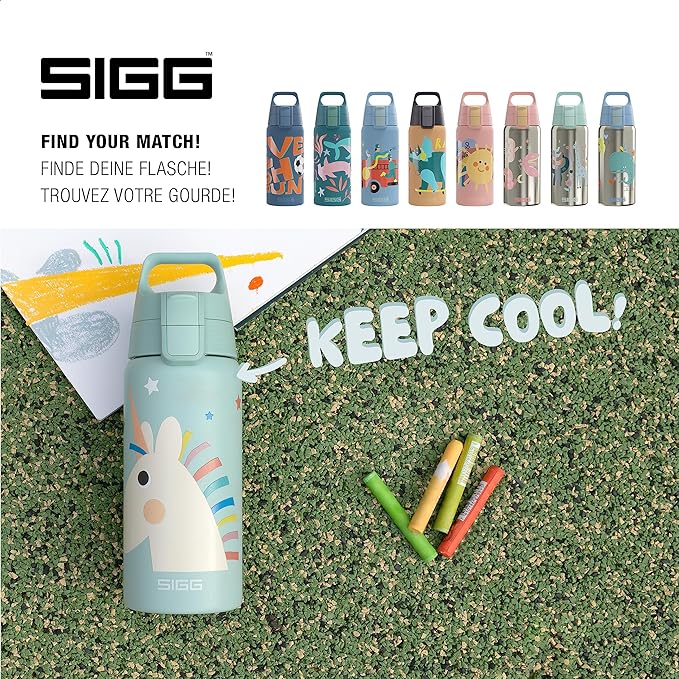 SIGG - Insulated Kids Bottle - Shield One Therm - For Carbonated Beverages - Dishwasher Safe - Stainless Steel - 17 Oz