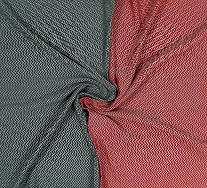 2 Oversize Cotton Travel Towel Pack Quick Dry Camping Pool Hiking Compact Portable Lightweight Absorbent Breathable Keep Warm Airplane Blanket (Pine Green and Bright Red)