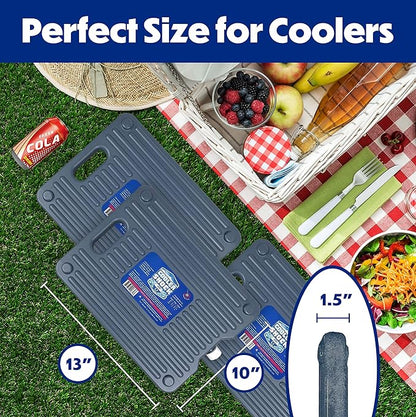 Cooler Shock Ice Packs - Reusable, Premium, Large Pack and Lunch Set for Long Term Use - Cools Faster Than Ice - Cooler Accessories