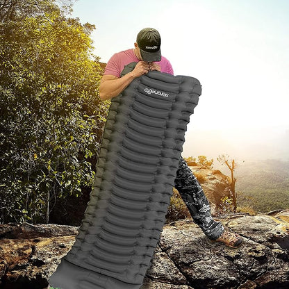 Backpacking Air Mattress Sleeping Pad - Self Inflating Waterproof Lightweight Sleep Pad Inflatable Camping Sleeping Mat w/Carrying Bag