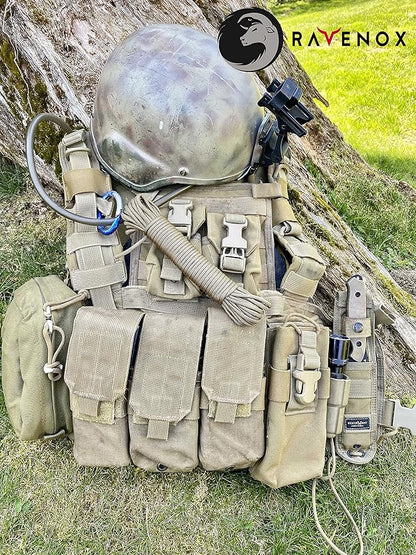 Ravenox Type III 550 Paracord | Genuine Military 550 Cord (Coyote)(50 Feet)| 7 Inner Strand, 100% Twisted Nylon Cordage | Parachute Cord Rope for Military, Survival, Outdoor Recreation | Made in USA