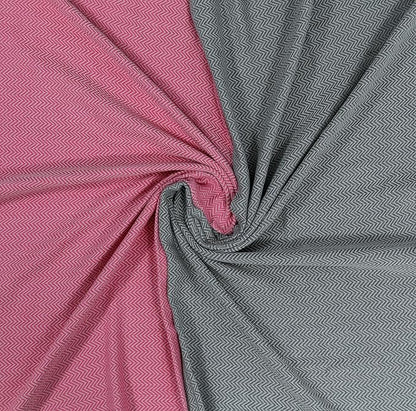 2 Oversize Cotton Travel Towel Pack Quick Dry Beach Camping Pool Hiking Compact Portable Lightweight Absorbent Breathable Keep Warm Airplane Blanket (Baby Pink and Silver Gray)
