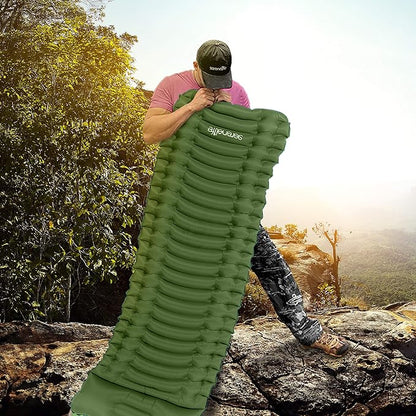 Backpacking Air Mattress Sleeping Pad - Self Inflating Waterproof Lightweight Sleep Pad Inflatable Camping Sleeping Mat w/Carrying Bag