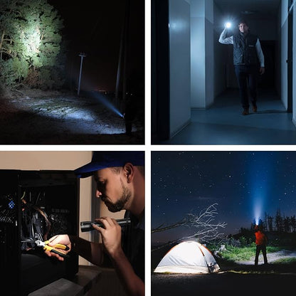 Rechargeable LED Flashlights High Lumens, PEETPEN L45 2000 Lumens Super Bright Powerful Flashlights, Multifunctional Handheld Flash Light with Zoomable, Waterproof, 4 Modes for Camping Emergencies