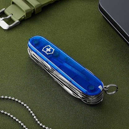 Victorinox Huntsman Swiss Army Knife, 15 Functions, Swiss Made Pocket Knife with Large Blade, Screwdriver, Scissors and Wood Saw - Sapphire