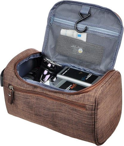 Vercord Mens Toiletry Bag Wash Travel Small Shaving Dop Kit Shower Bathroom Ditty Hygiene Bag Frosted Coffee