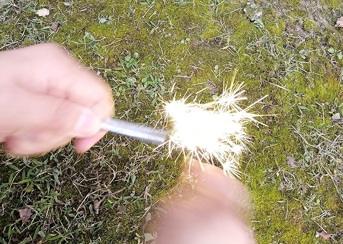 egreen Emergency Fire Starter Magnesium 10 Bags Ferro Rod Striker Weatherproof Matches Jute Rope for Camping Hiking Bushcrat Ourdoor Survival