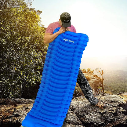Backpacking Air Mattress Sleeping Pad - Self Inflating Waterproof Lightweight Sleep Pad Inflatable Camping Sleeping Mat w/Carrying Bag