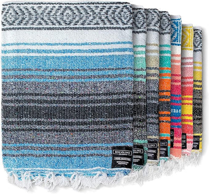 Benevolence LA Authentic Handwoven Mexican Blanket, Yoga Blanket - Perfect Outdoor Picnic Blanket, Beach Blanket, Camping Blanket, Equestrian Saddle Blanket, Serape Blanket 50x70 inches - 1 Blanket