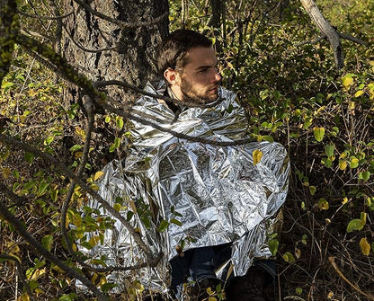 MEKKAPRO Emergency Mylar Thermal Blankets (4-Pack), Pocket Sized for Emergencies, Camping, Outdoors, Hiking, Survival, First Aid (Thermal Silver)
