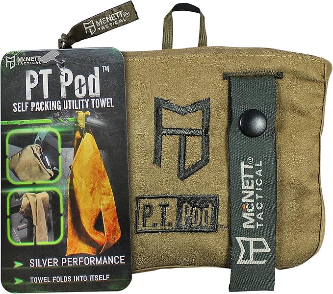 GEAR AID McNett Tactical PT Pod Microfiber Towel for Workouts and Fitness, 20" x 32"