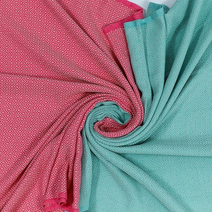 2 Oversize Cotton Travel Towel Pack Quick Dry Beach Camping Pool Hiking Compact Portable Lightweight Absorbent Breathable Keep Warm Airplane Blanket (Mint Green and Candy Pink)