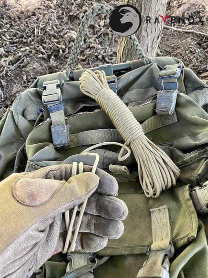 Ravenox Type III 550 Paracord | Genuine Military 550 Cord (Gold)(100 Feet)| 7 Inner Strand, 100% Twisted Nylon Cordage | Parachute Cord Rope for Military, Survival, Outdoor Recreation | Made in USA