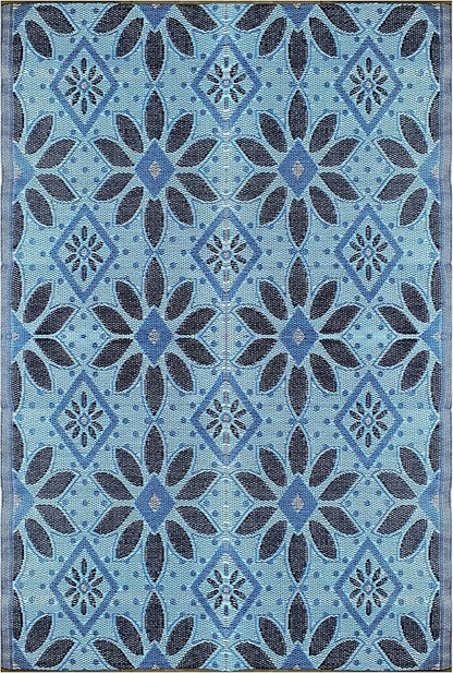 BalajeesUSA Outdoor Rug – 6x9, Sky Blue, Grey, Reversible Recycled Plastic Straw Rug Waterproof Outdoor Patio Rugs Clearance Large RV Camper Mats 331