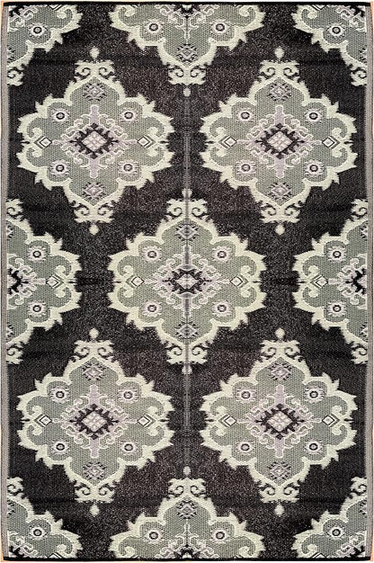 BalajeesUSA Recycled Outdoor Plastic Patio Rugs – 6x9, Grey, Green, Black, Premium and Affordable Multipurpose Woven Plastic Straw All-Weather and Waterproof, Reversible Camper Mats Outside