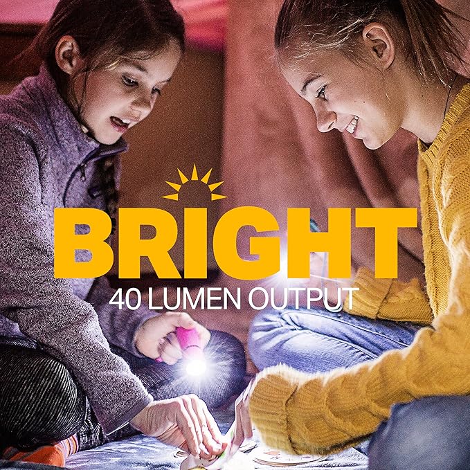 LUXPRO Bright 40 Lumen Gels LED Flashlight - Features Fun Colors and Glow-in-The-Dark Rubber Grip with a Matching Wrist Lanyard - Batteries Included - Pack of 3 - Pink, Orange, Teal