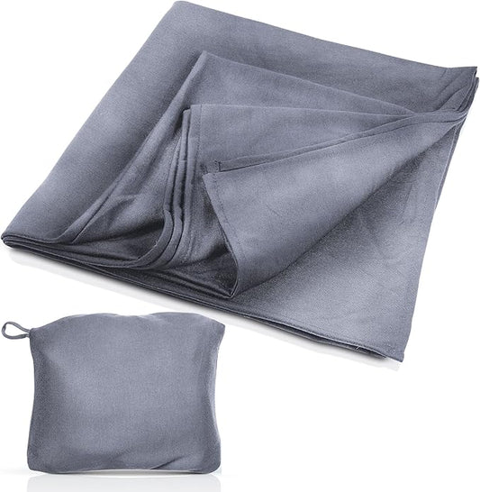 Cloudz Jersey Travel Blanket (50"x50") in A Bag - Heather Grey