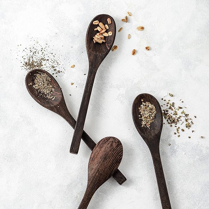 Jungle Culture® Premium Wooden Travel Utensils • Knife, Fork, Spoon, Straw, Case • Eco Friendly Alternative to Bamboo Cutlery • Coconut Bowls Zero Waste Reusable Flatware • Portable Camping Picnic Set
