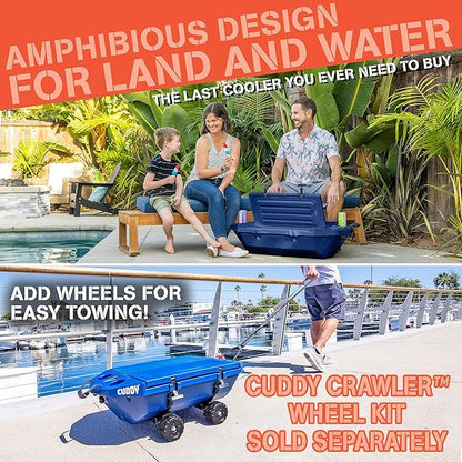 CUDDY Floating Cooler and Dry Storage Vessel for Land & Water – 40QT– Great for River, Beach, Kayak, Pool, & Lake - Multiple Color Options