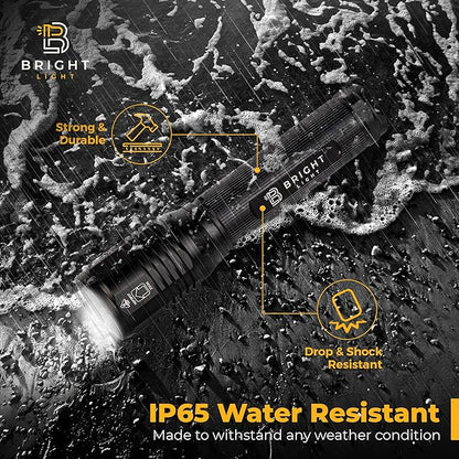Bright Light Tactical Flashlight - Battery Powered AA Flashlight, 1200 Lumens, 5 Modes, P50 LED, High Contrast, Won't Get Hot, Zoom, Weatherproof, Billet Aluminum, Ideal for Camping and Emergency