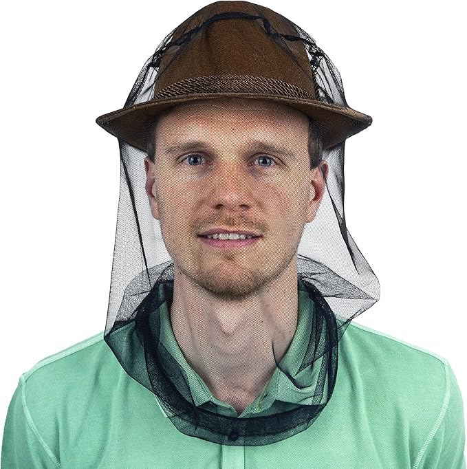 Mosquito Head Net for Insect, Fly & Bug Protection - Quality Mesh Netting for Travel, Camping, Gardening, Safari & Fishing - Fits All Type of Hats for Men & Women