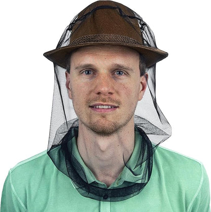 Mosquito Head Net for Insect, Fly & Bug Protection - Quality Mesh Netting for Travel, Camping, Gardening, Safari & Fishing - Fits All Type of Hats for Men & Women