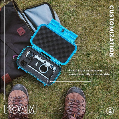 Evergreen 56 Waterproof Dry Box Protective Case with Pick & Pluck Foam - Travel Safe/Mil Spec/USA Made - for Cameras, Phones, Camping, Fishing, Hiking, Water Sports, Knives, Survival (Blue)
